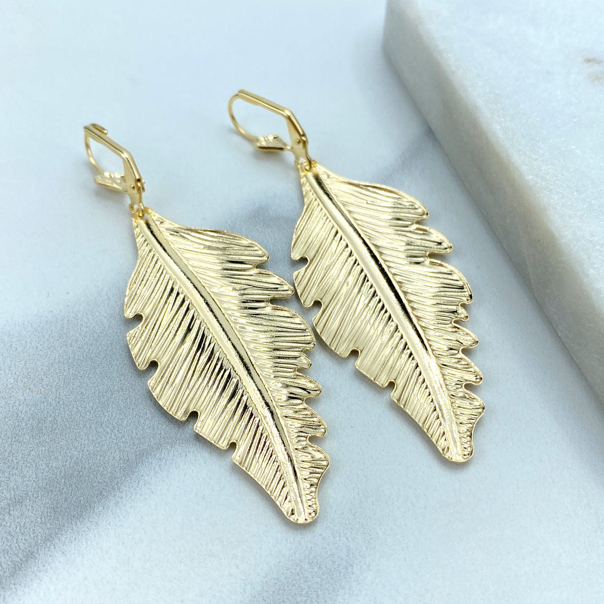 Authentic Gas Bijoux 18k Gold Plated Beaded Dyed Feather hotsell Dangle Earrings.