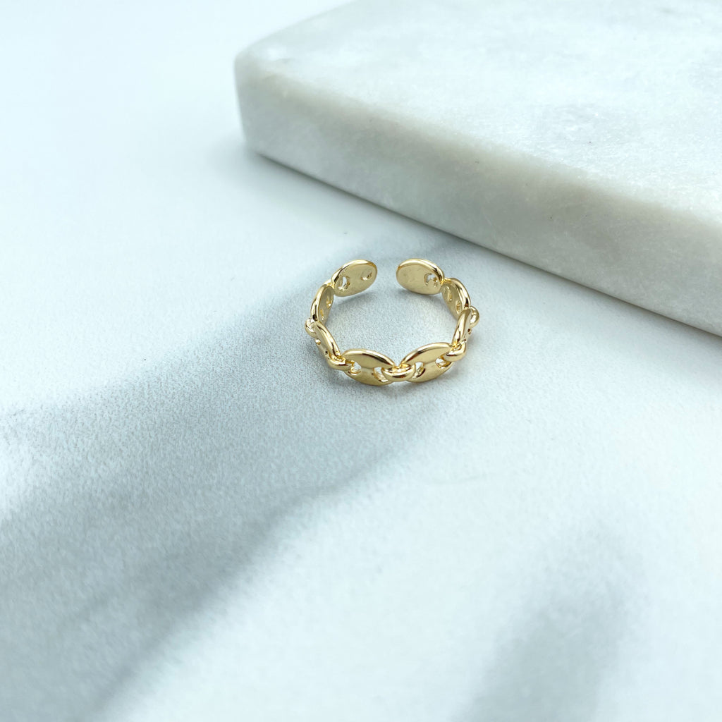 18k Gold Filled Mariner Open Link Ring, Mariner Anchor Chain Ring Chunky Link Mariner Chain Style Ring