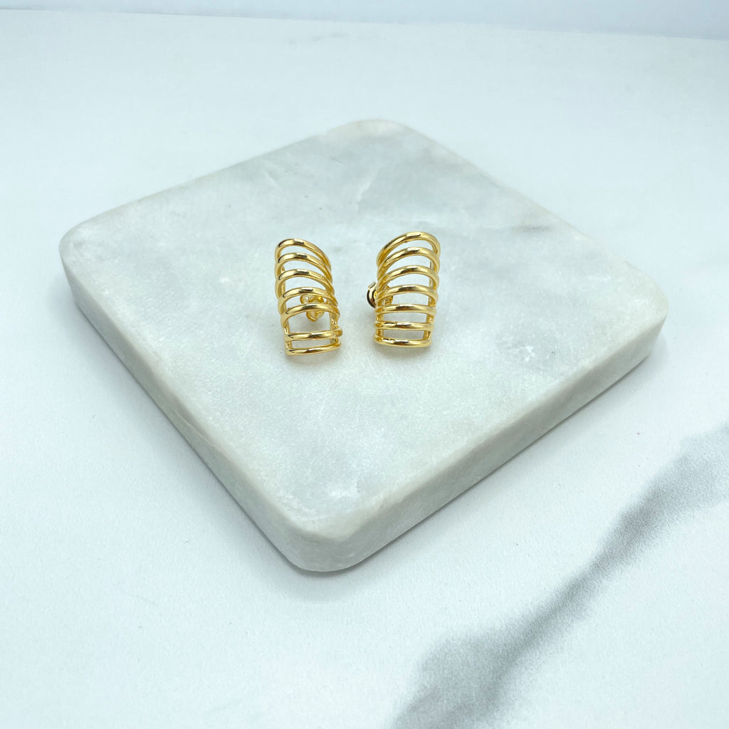 18k Gold Filled Polished Angel Wing Climb Earrings, Cutout Climb Earrings