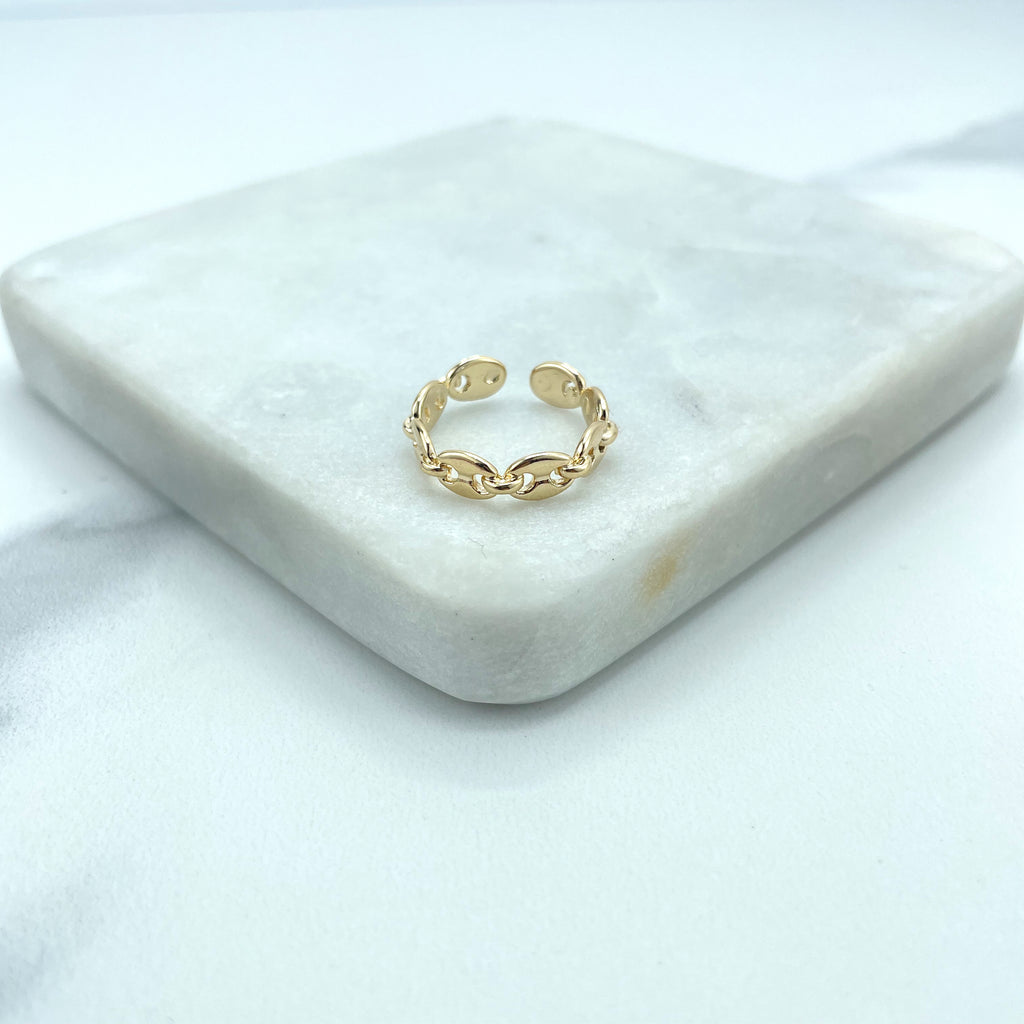 18k Gold Filled Mariner Open Link Ring, Mariner Anchor Chain Ring Chunky Link Mariner Chain Style Ring