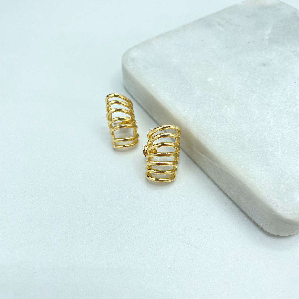 18k Gold Filled Polished Angel Wing Climb Earrings, Cutout Climb Earrings