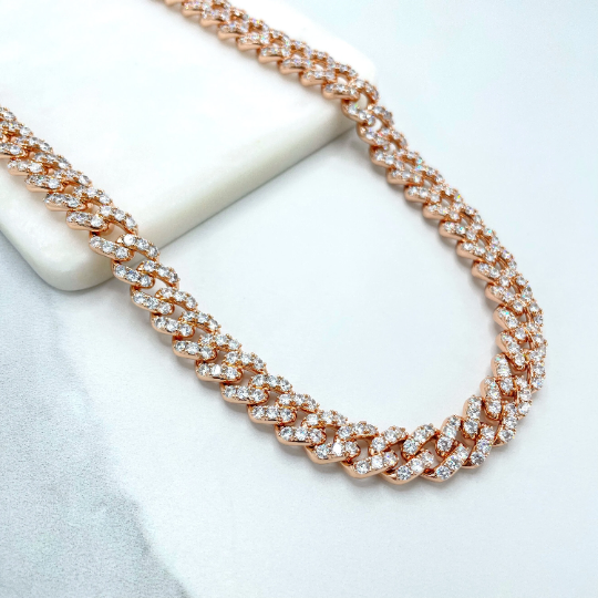 14k rose gold hot filled cuban necklace