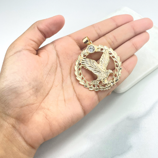 Necklace 14k Gold Eagle Charm 18k Gold Filled Pendant Flying Bird