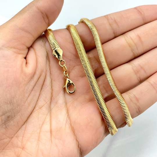 18k Gold Filled Puffed Snake Chain, Herringbone Chain,Wholesale