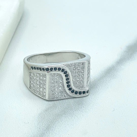 Stamped 925 buying Silver Diamond Square Ring