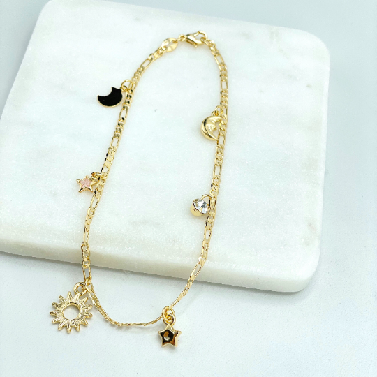Moon Dangle Chain  Gold Plated Chain for Jewelry Making