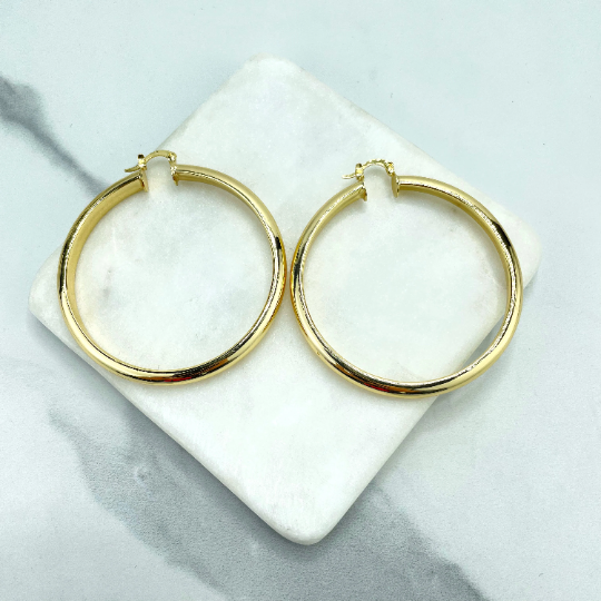 18k Gold Filled 60mm Large Hoop Earrings Wholesale Jewelry Making