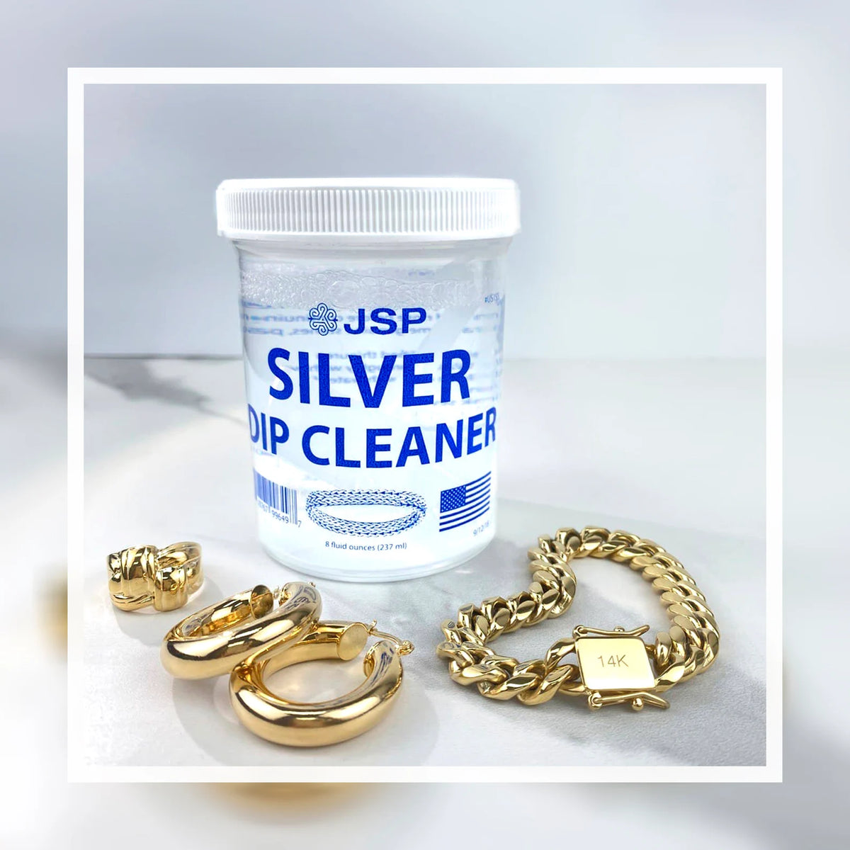 JSP Silver Jewelry Dip Cleaner Solution 08 FL.