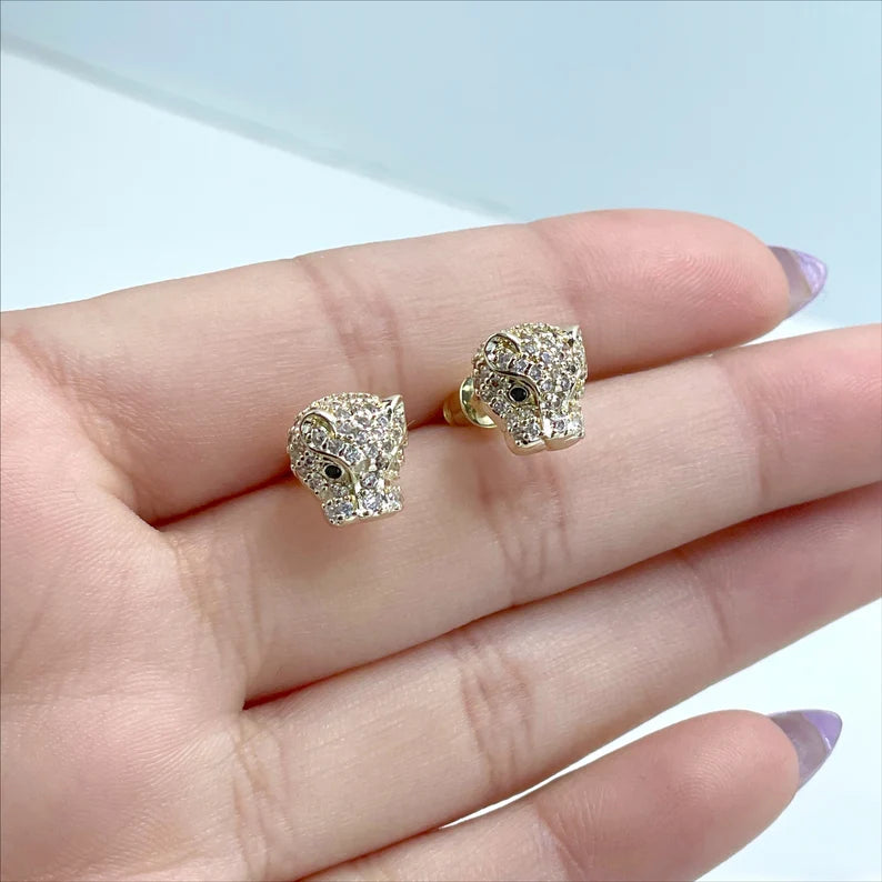 Panther stud earrings deals