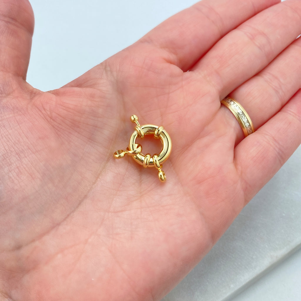 18k Gold Filled Spring Ring Clasp 20mm 16mm 13mm 12mm, Replacement Spring Ring, Clasp for Diy Chain or Necklace