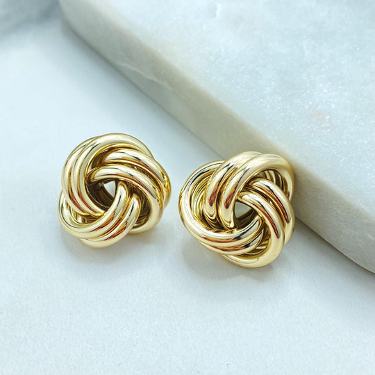 18K Gold Filled Knot Stud Earrings