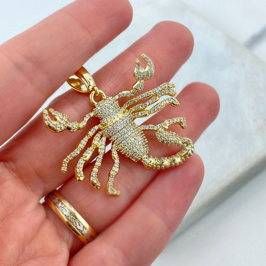 18k Gold Filled Iced Scorpion Pendant