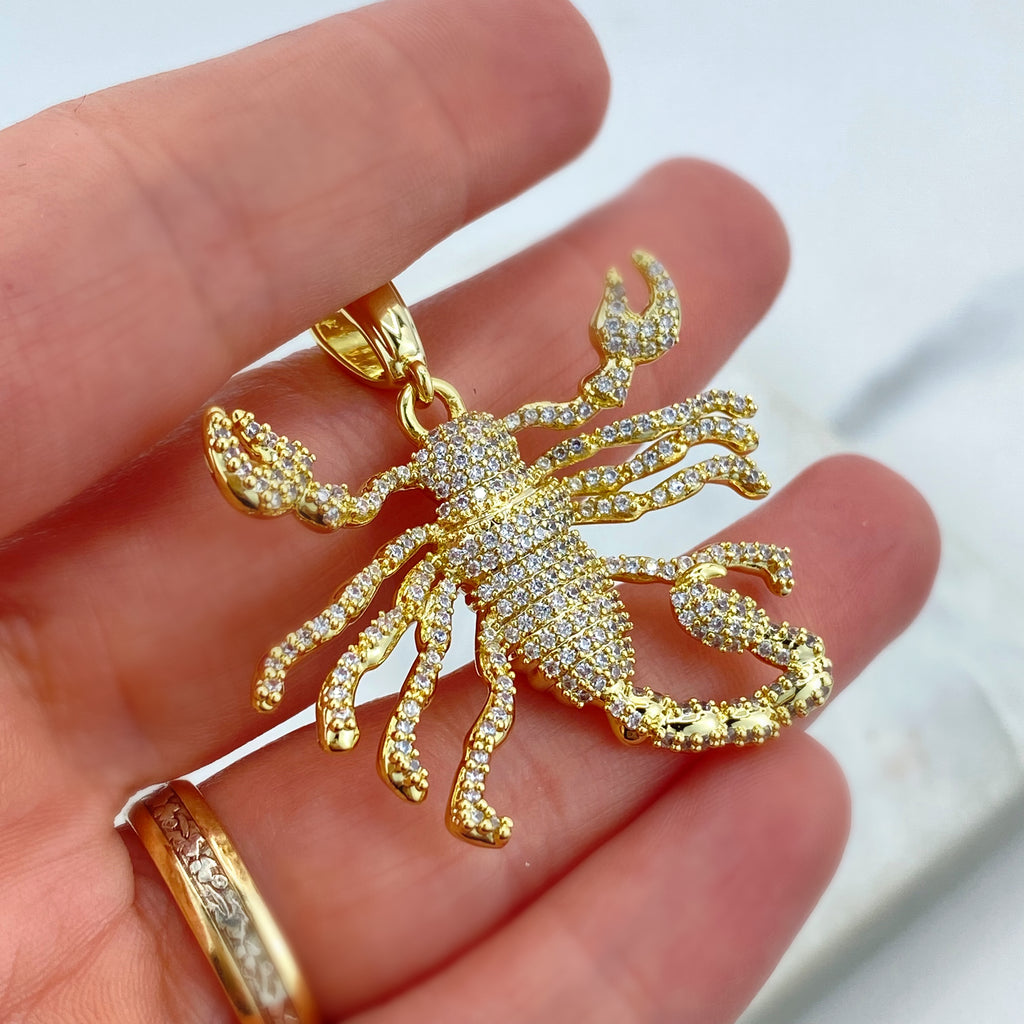 18k Gold Filled Iced Scorpion Pendant