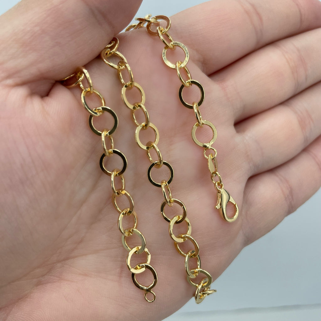18K Gold Filled 2mm Circle Links Chain, Rolo Chain Necklace or Bracelet