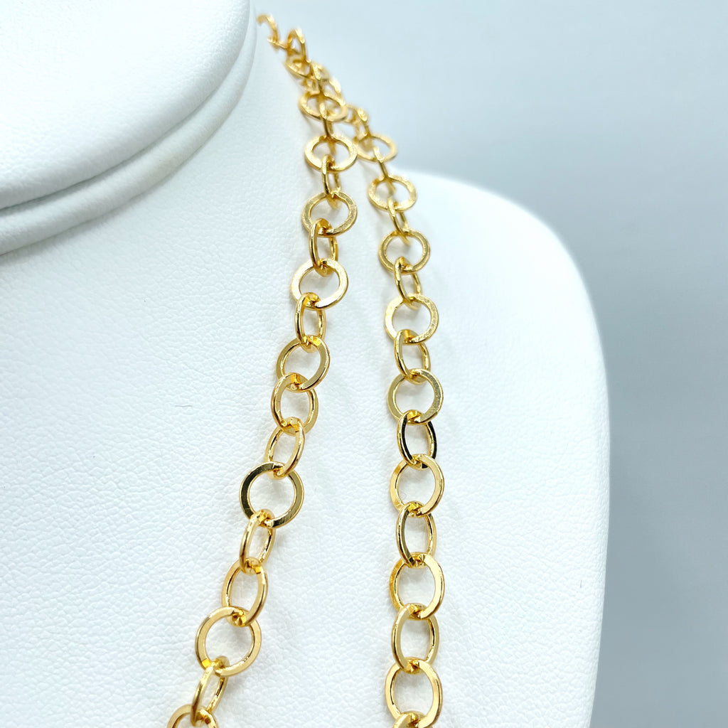 18K Gold Filled 2mm Circle Links Chain, Rolo Chain Necklace or Bracelet