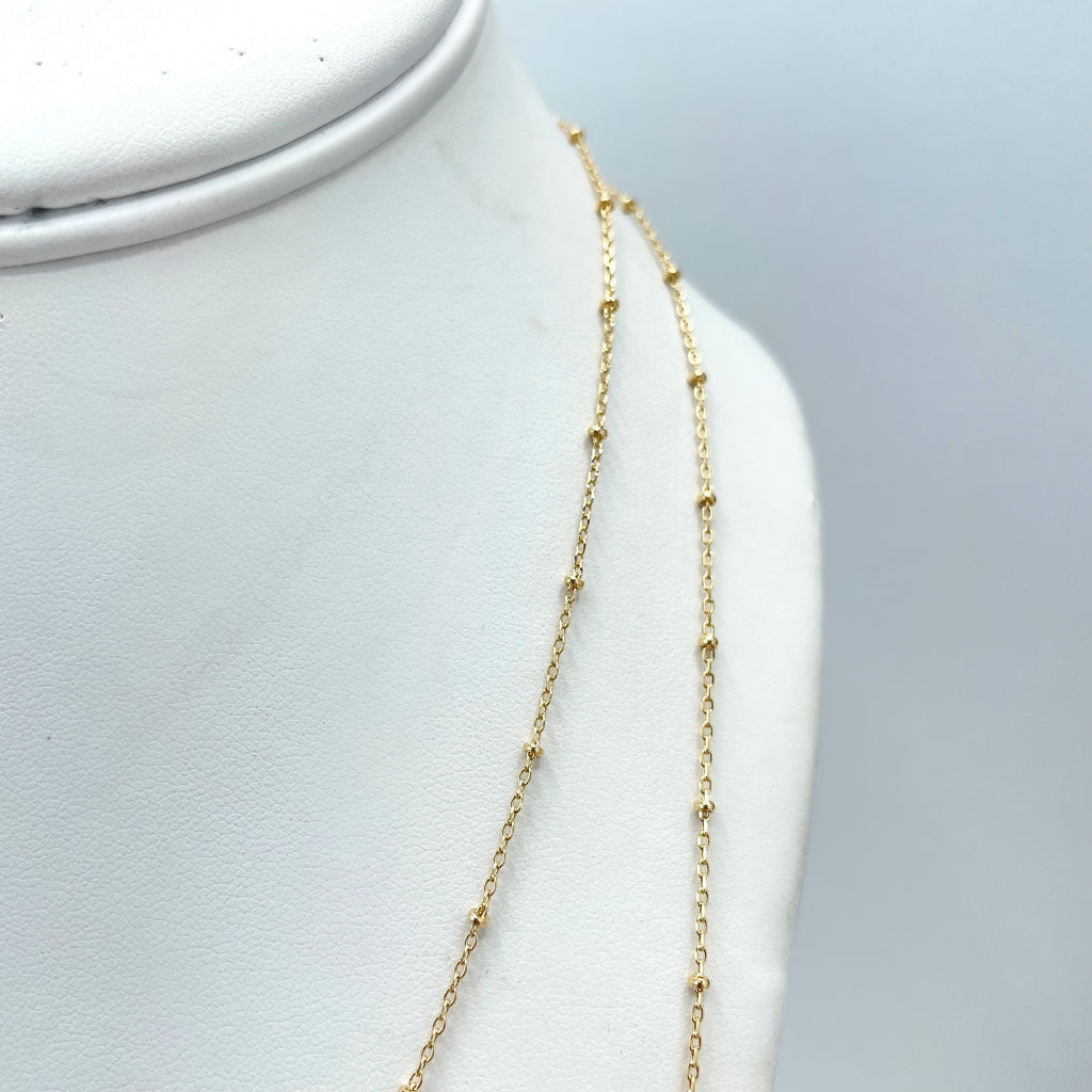 18k Gold Filled Wholesale Dainty Chain, Satellite Chain with Paperclip Chain,Classic Jewelry
