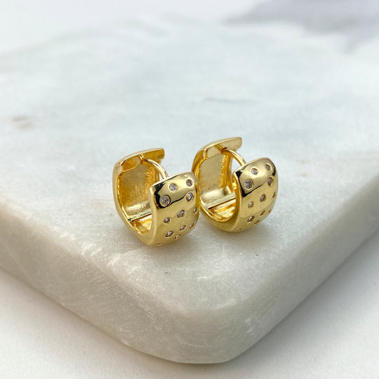 18k Gold Filled Petite Hoop Earrings featuring Micro Pave, Small Hoop with CZ, Timeless Earrings