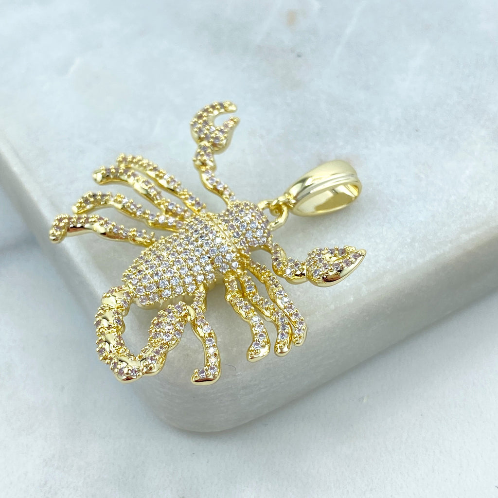 18k Gold Filled Iced Scorpion Pendant