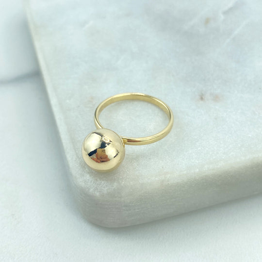 18k Gold Filled 18k Gold Chunky Gold Ring, Ball Shape Ring, Dome Statement Ring