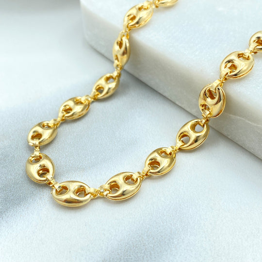 18k Gold Filled 6mm Puff Mariner Chain, 19.5 Inches, Puffed Puff Mariner Link Chain, Mariner Anchor, Chunky Link Mariner