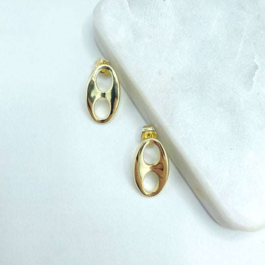 18k Gold Filled 22mm Mariner Link Stud Earrings