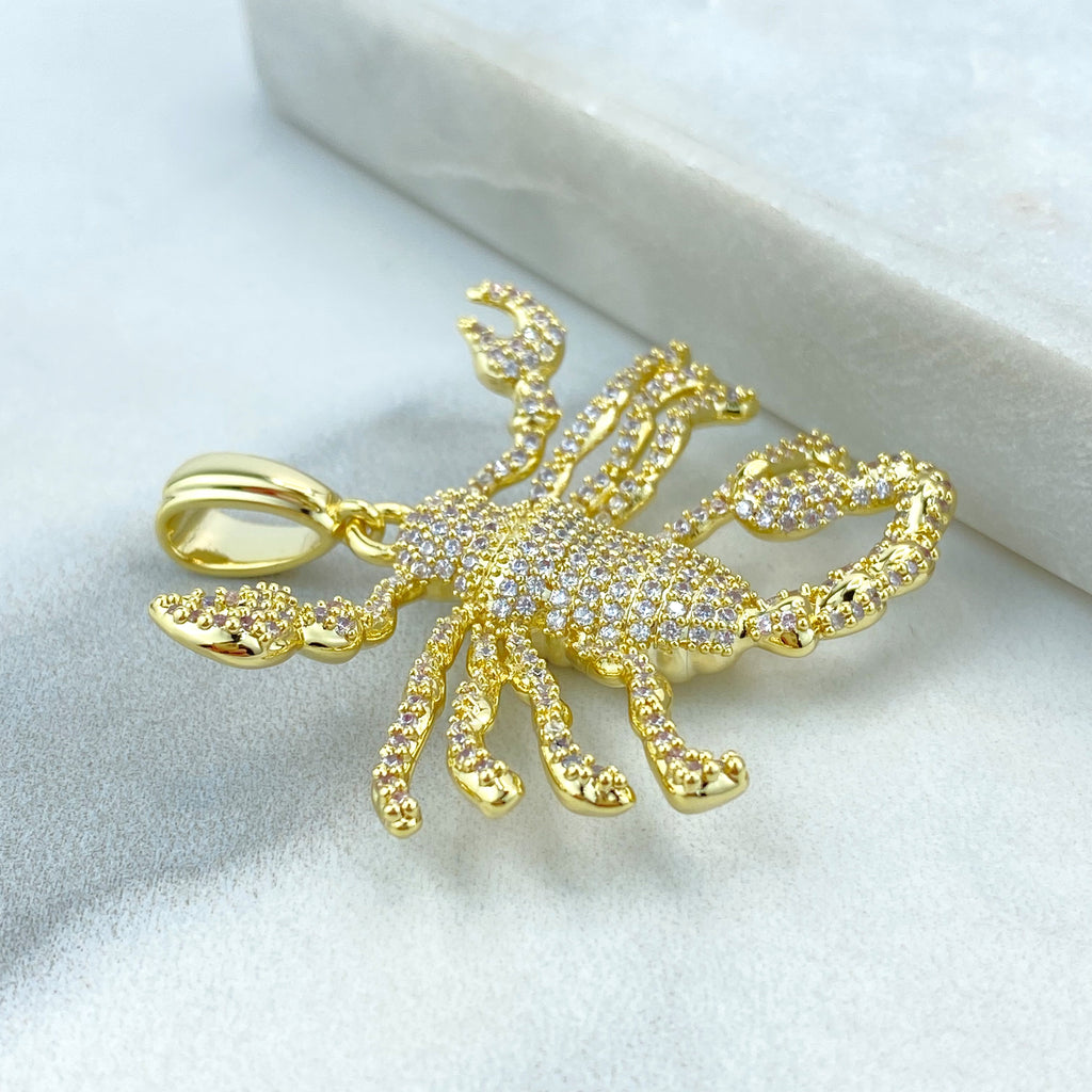 18k Gold Filled Iced Scorpion Pendant