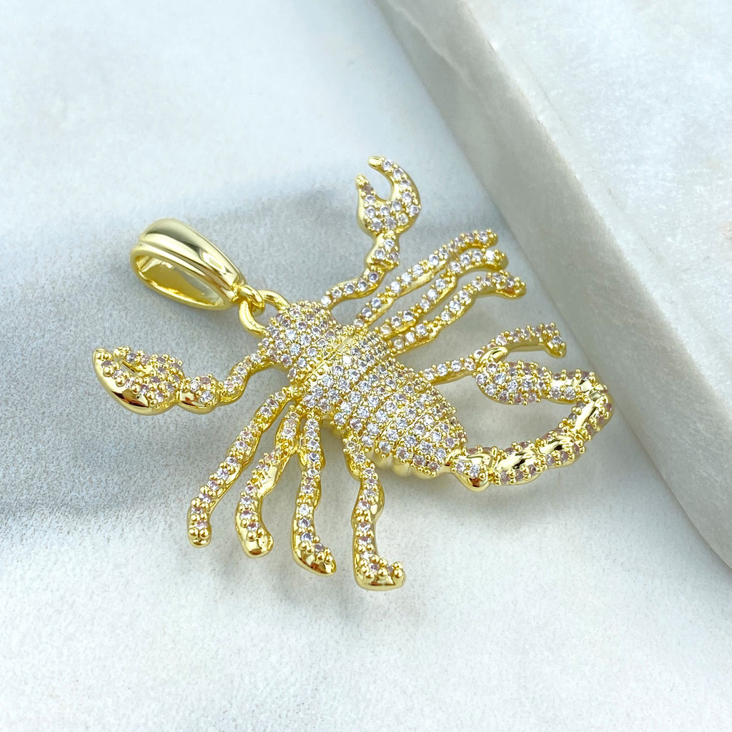 18k Gold Filled Iced Scorpion Pendant