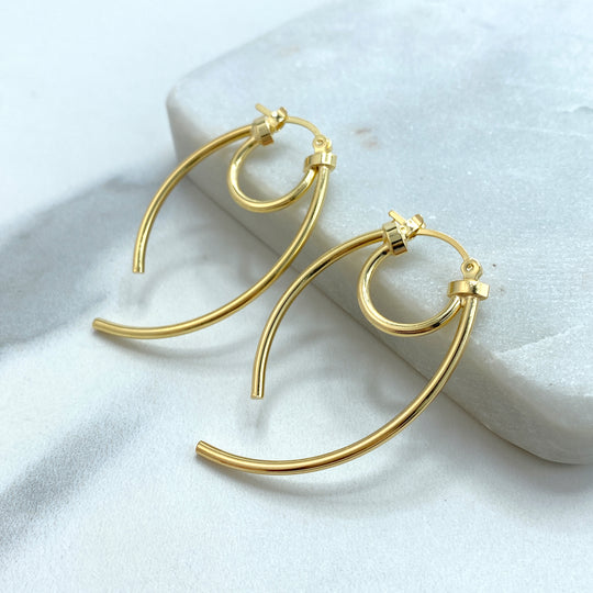 18k Gold Filled Round Lines Hoop Inspo Earrings, Modern Inspo Earrings
