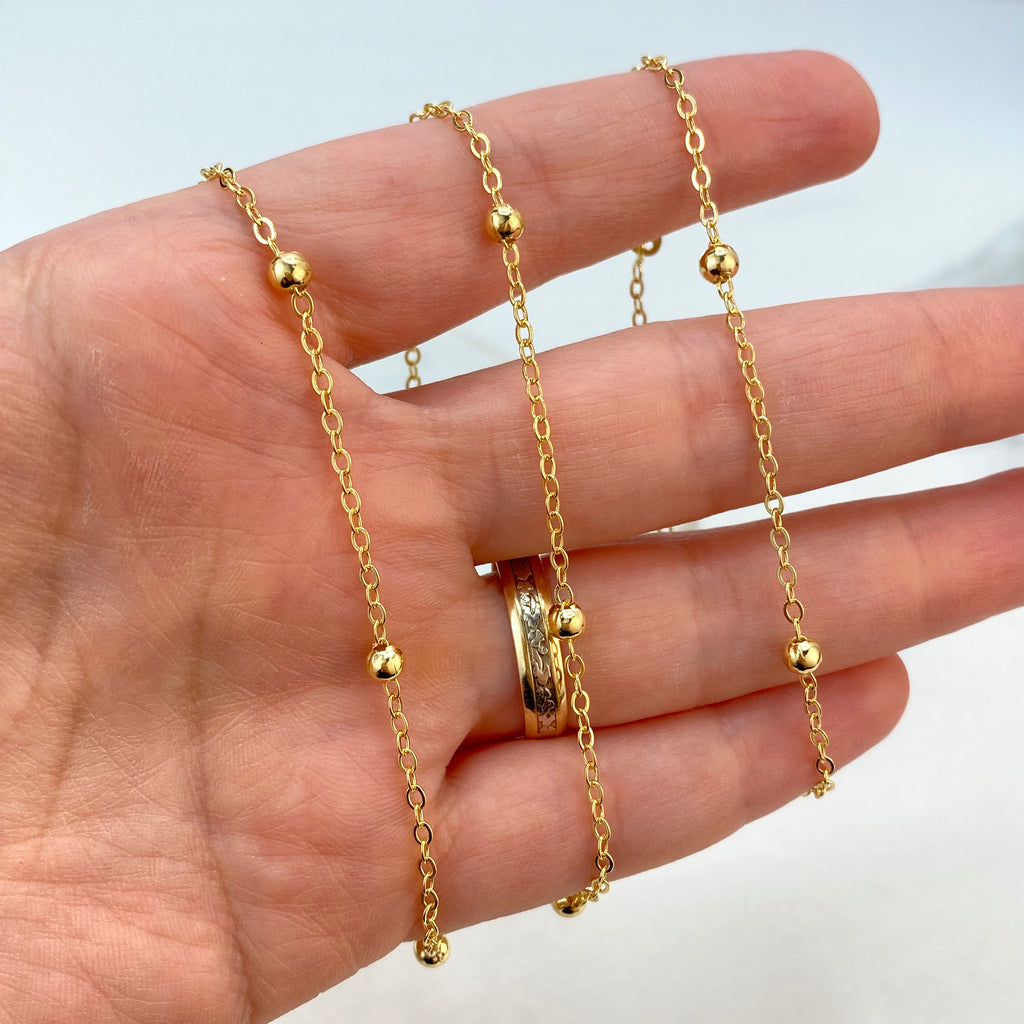 18k Gold Filled Satellite Chain and Rolo Chain, Necklace or Bracelet, Buy as a set or individually, Satellite Chain