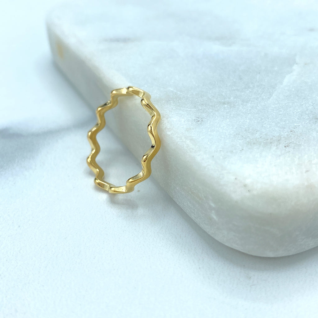 18k Gold Filled Wave Stacker Ring, Zig Zag Ring, Ziggy Stackable Ring