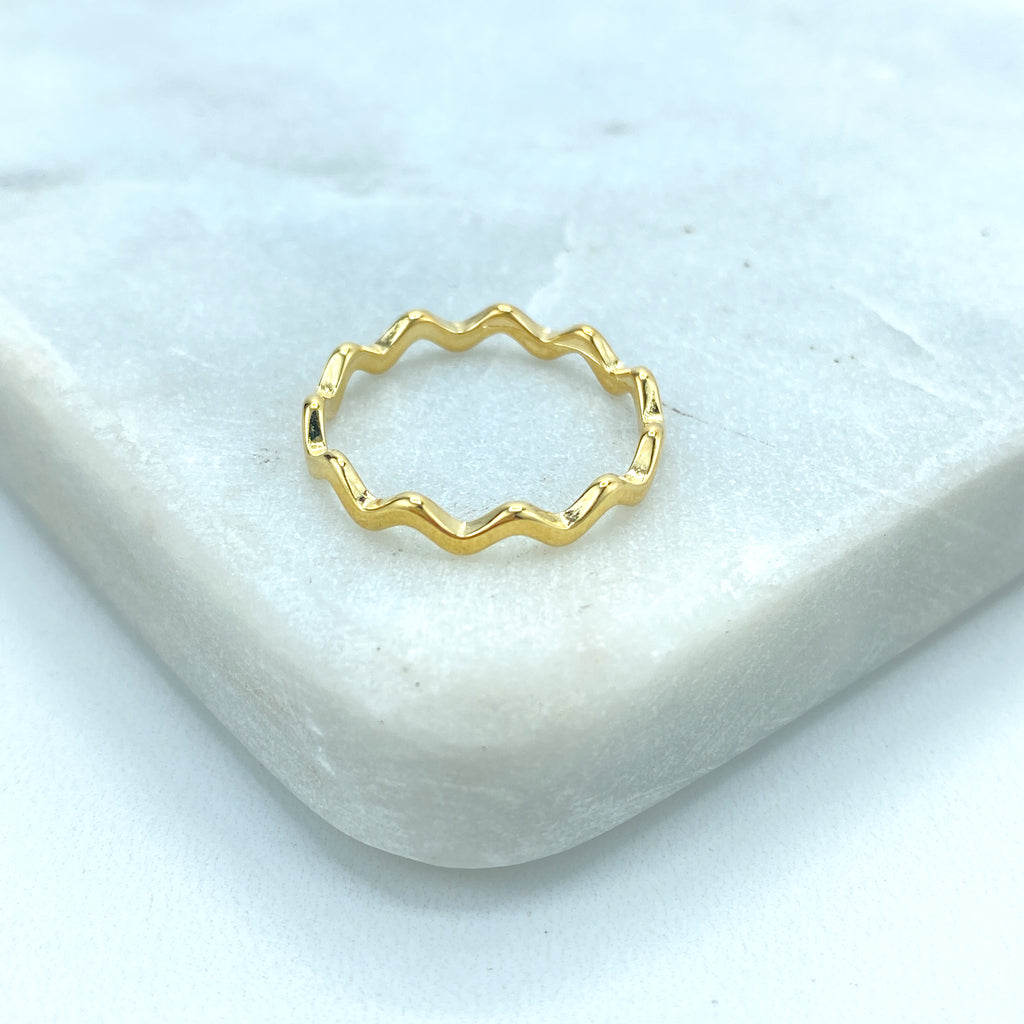 18k Gold Filled Wave Stacker Ring, Zig Zag Ring, Ziggy Stackable Ring