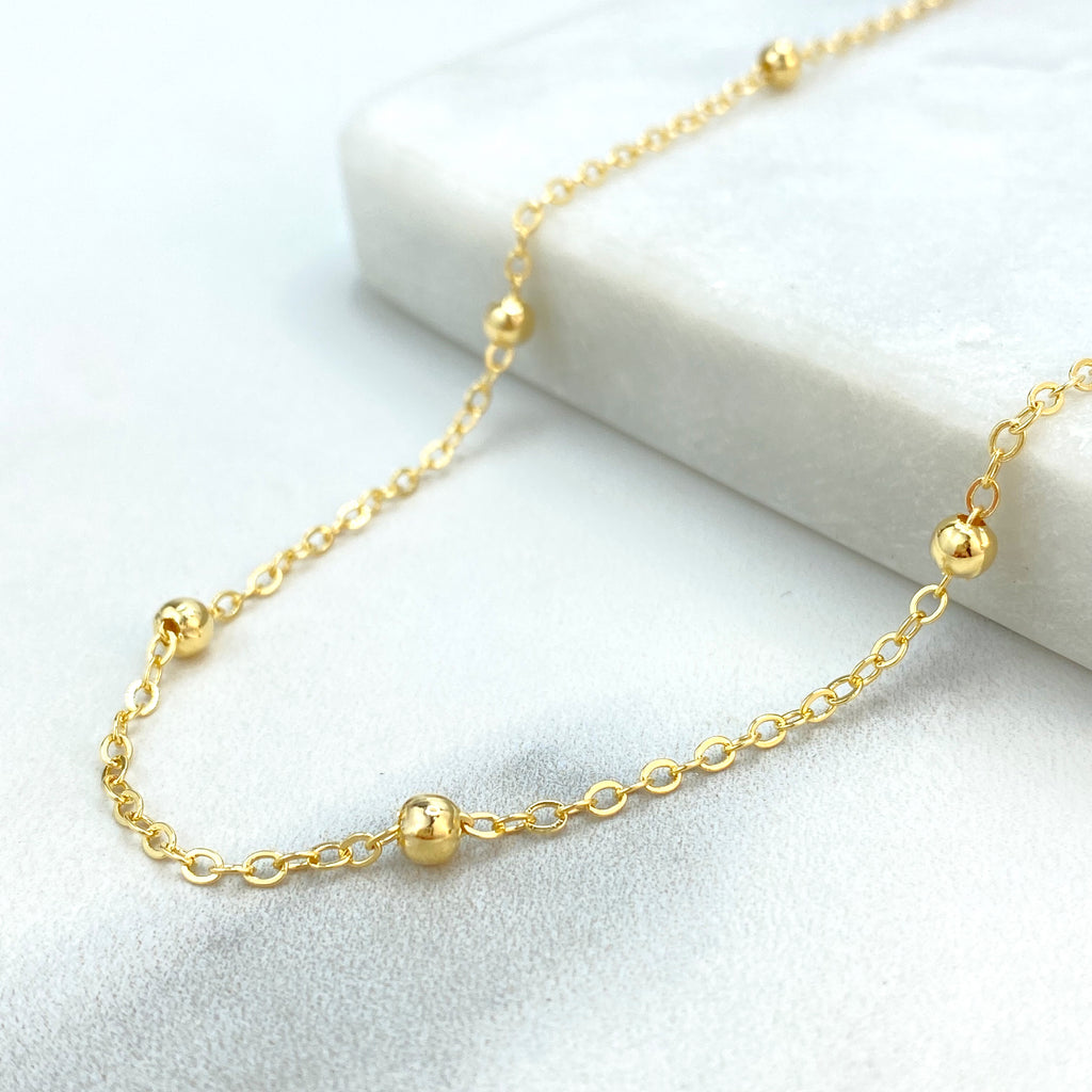 18k Gold Filled Satellite Chain and Rolo Chain, Necklace or Bracelet, Buy as a set or individually, Satellite Chain