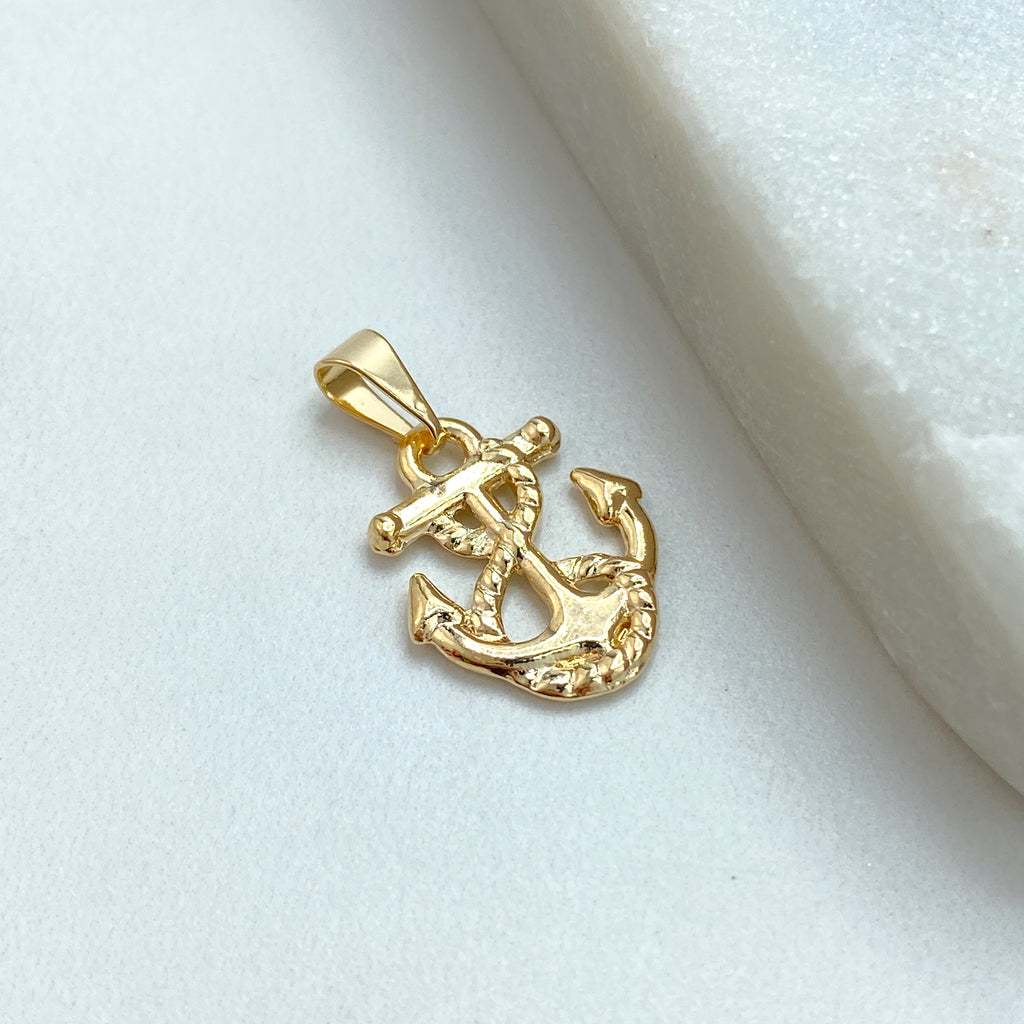 18k Gold Filled Petite Nautical Anchor featuring Micro Cubic Zirconia