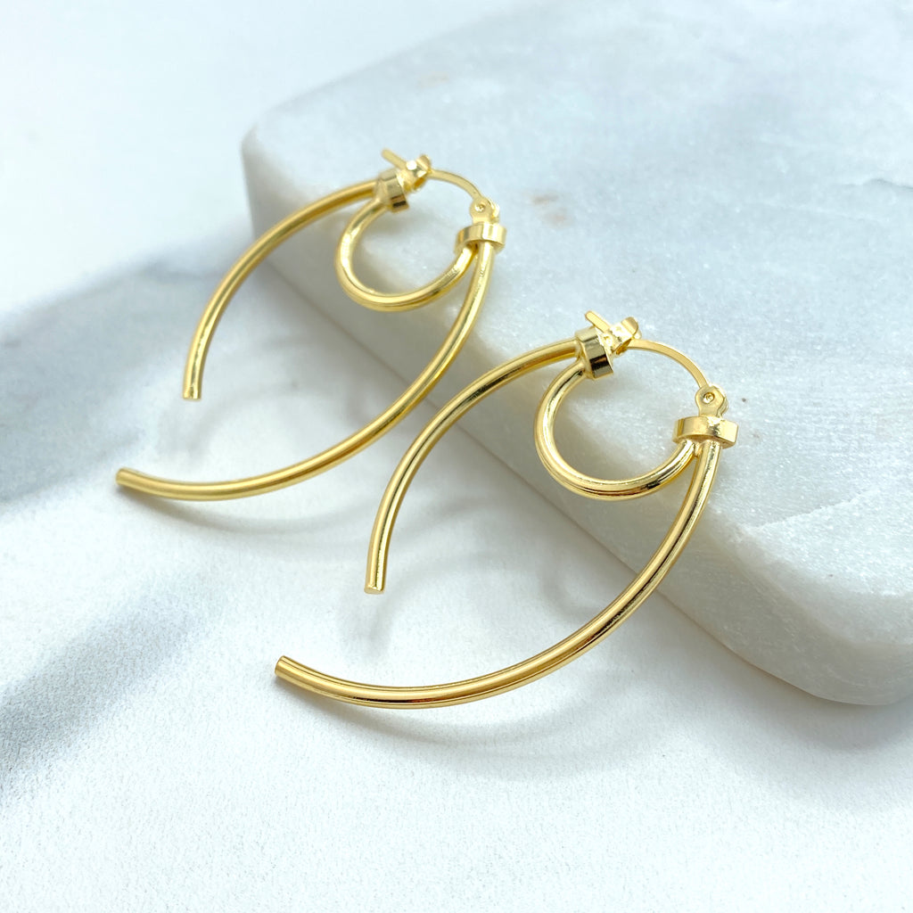 18k Gold Filled Round Lines Hoop Inspo Earrings, Modern Inspo Earrings