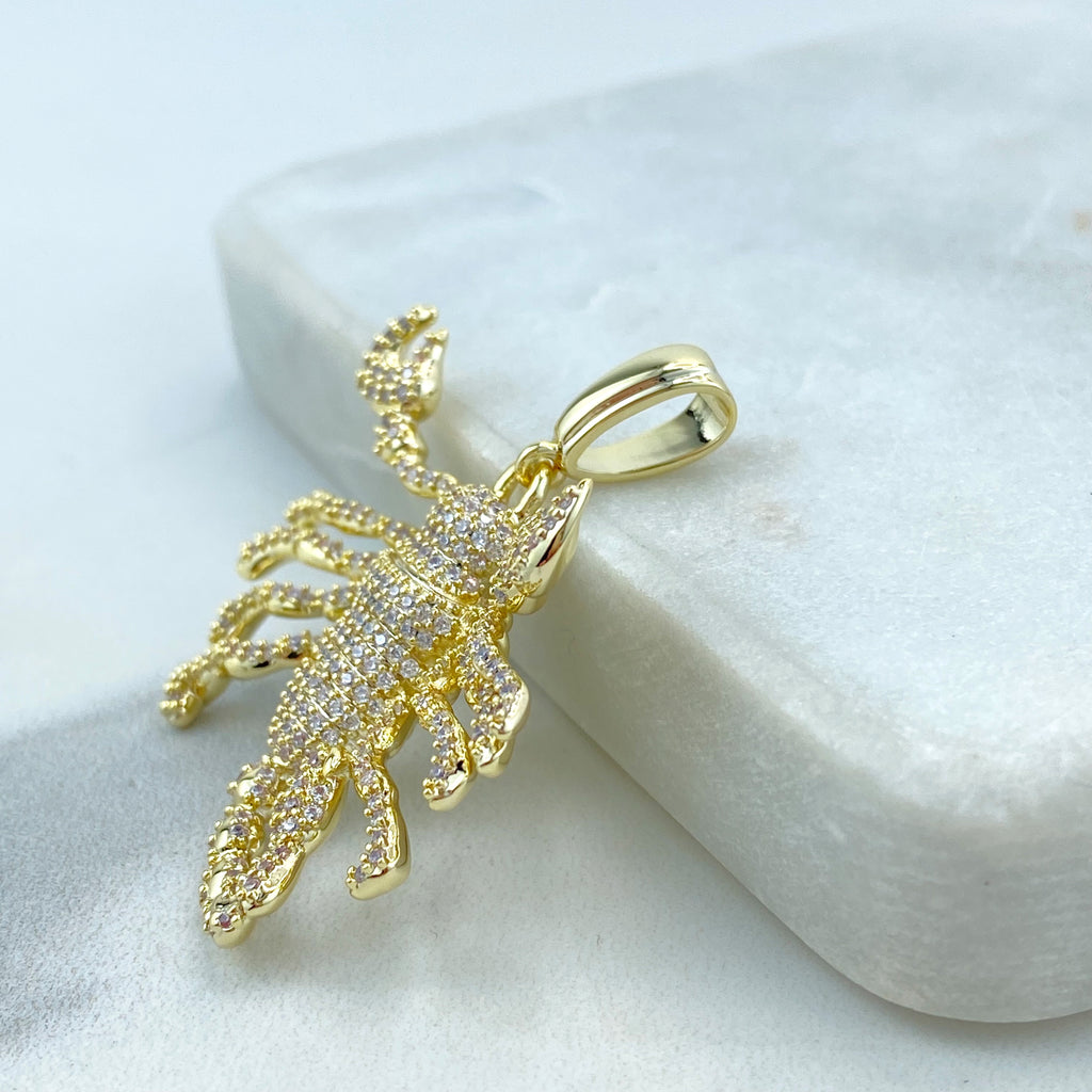 18k Gold Filled Iced Scorpion Pendant