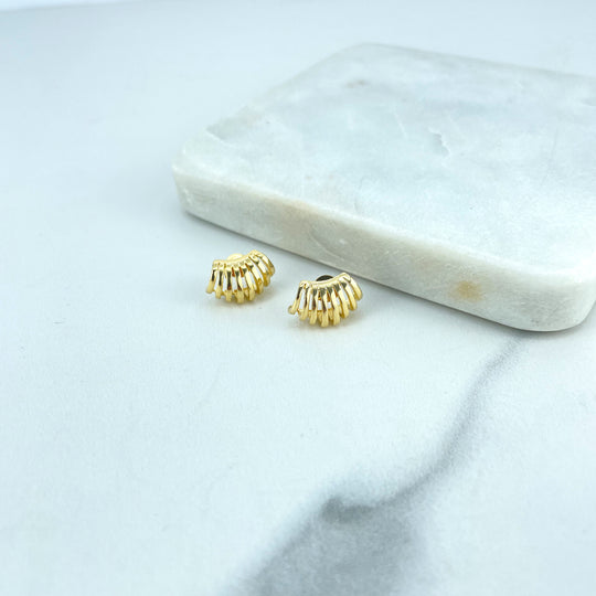 18k Gold Filled Cutout Lines Sophisticated Stud Modern Earrings