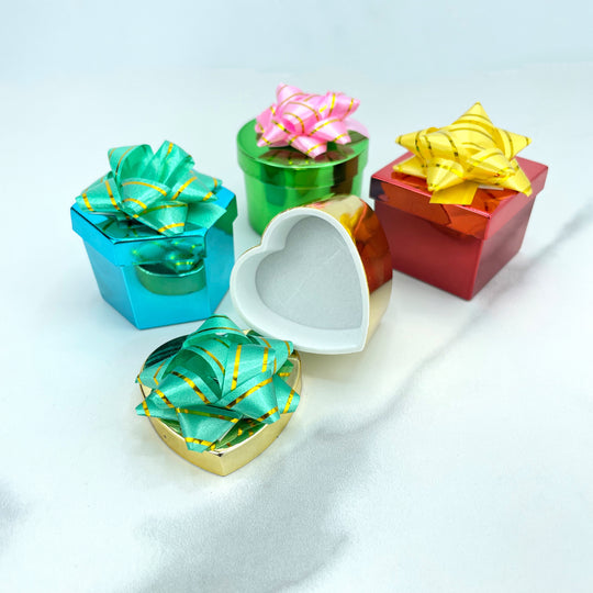 02 Pieces Small Geometric Assorted Colors Gift Boxes for Jewelry