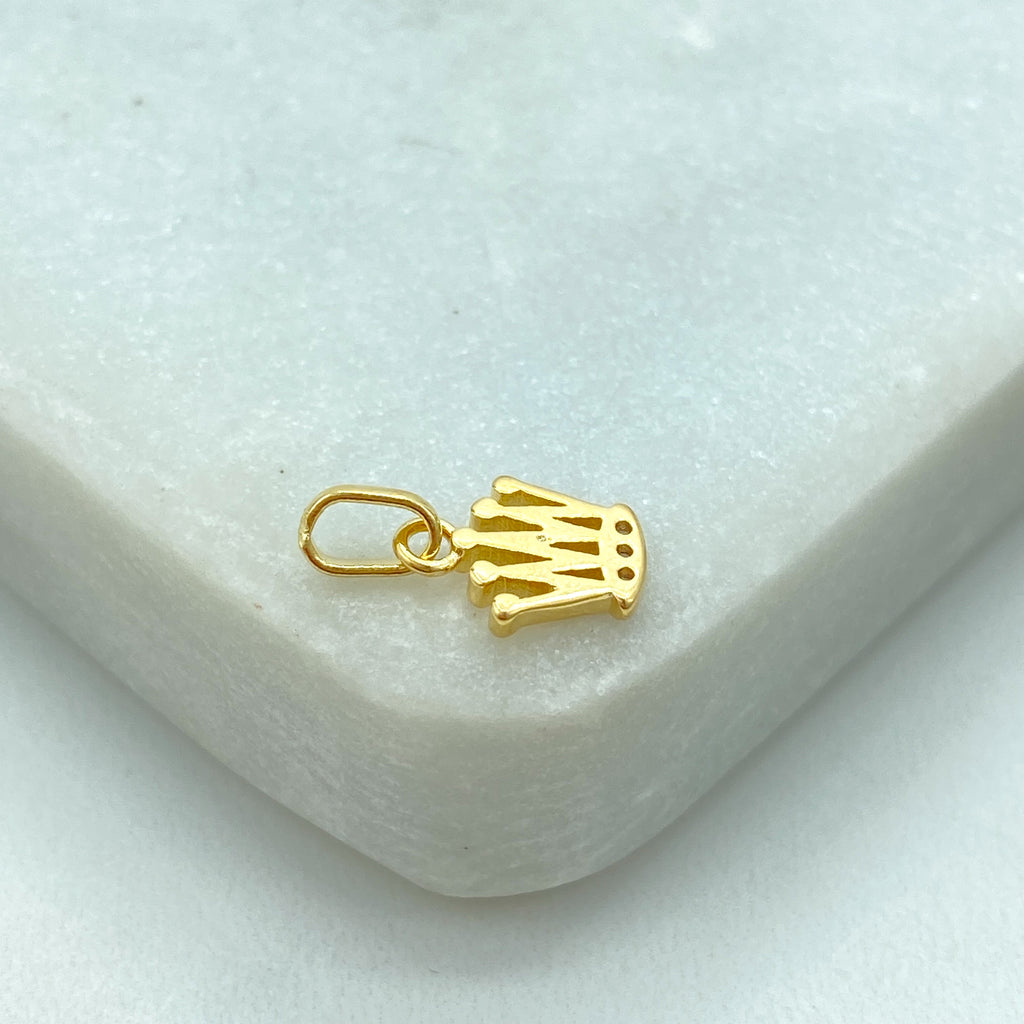 18k Gold Filled Crown Charm, Petite CZ Crown Pendant, Dainty Queen Jewelry, Royal Charm, Bulk Order