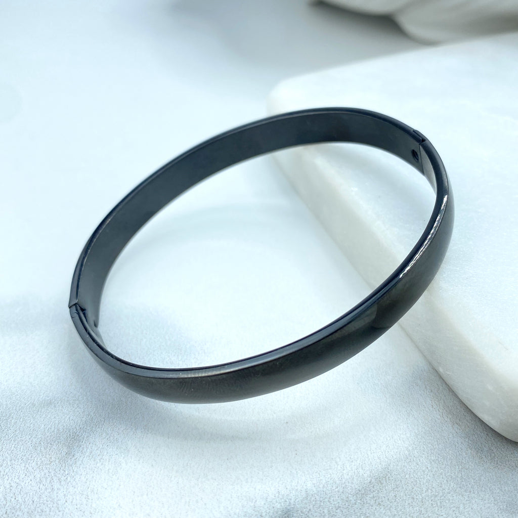 Stainless Steel Silver, Gold or Black Round Cuff Bangle Bracelet, Open Bangles Bracelet, DIY Bangle Gift, Unisex Bracelet