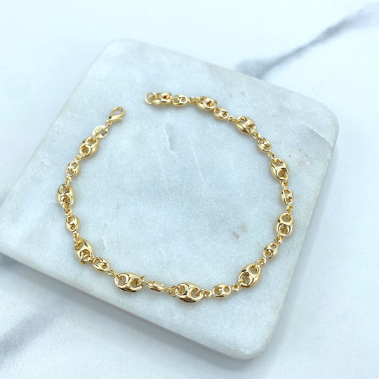 18k Gold Filled 6mm Mariner Anchor Link Chain Anklet, Dainty Mariner Link Chain Anklet, Linked Mariner Link Chain Anklet