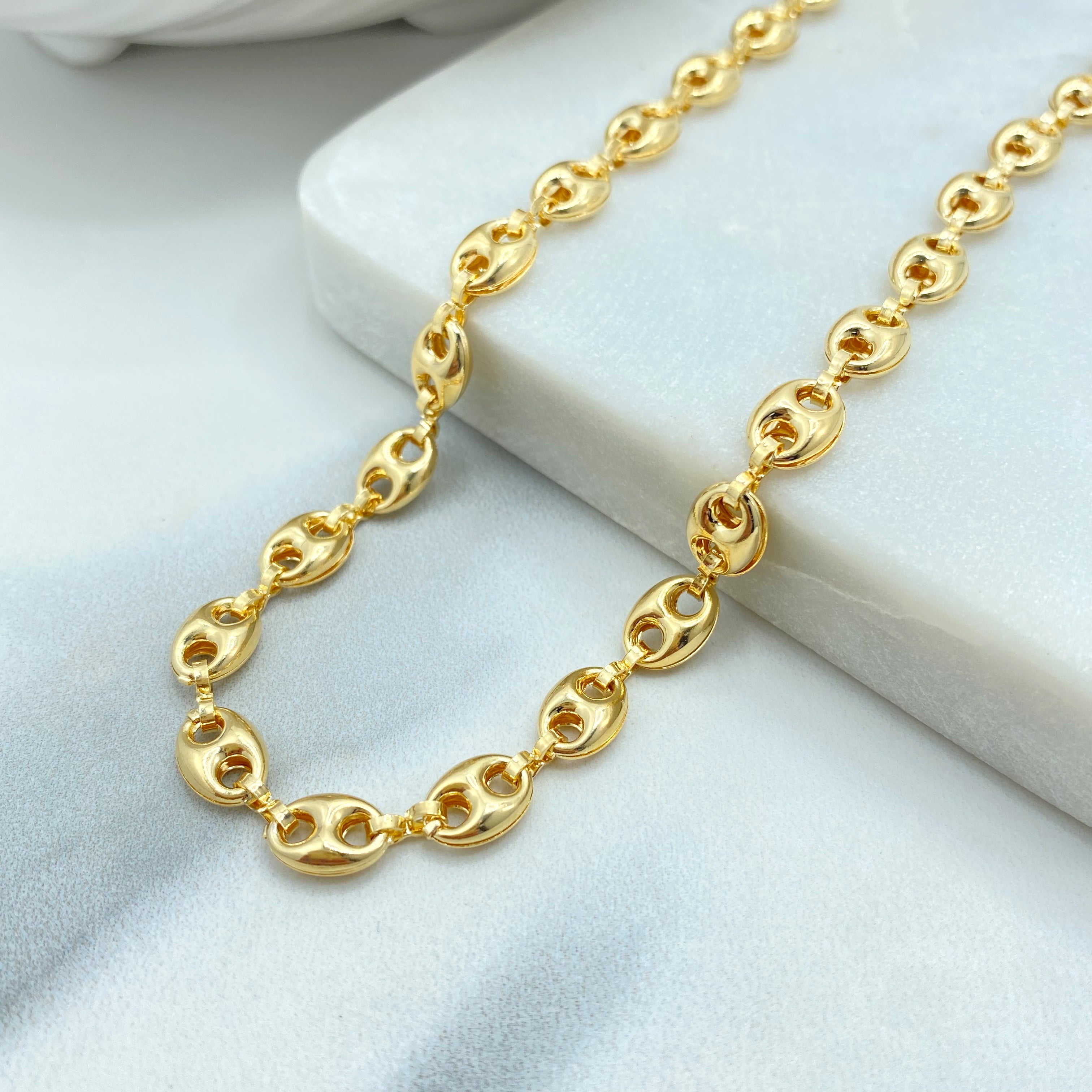 18k Gold Filled 6mm Puff Mariner Chain, 18