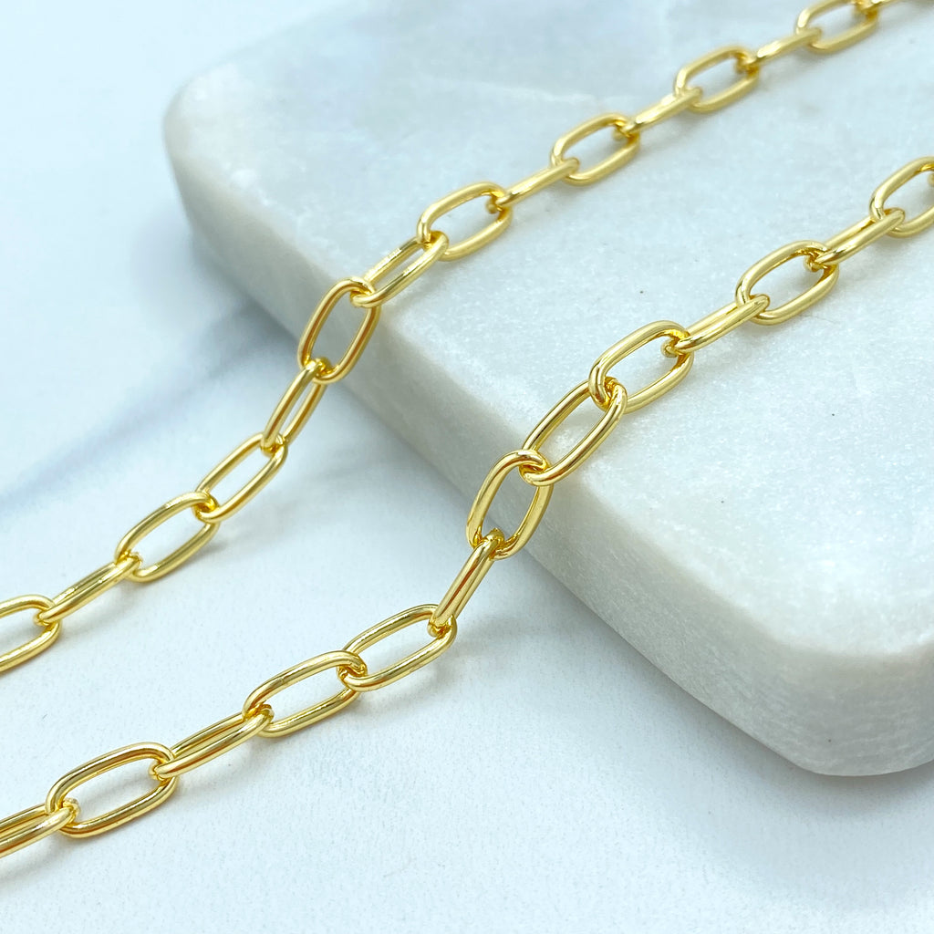 18k Gold Filled Necklace, Paperclip Chain with CZ Ankh Cross & Guadalupe Medal, Faith Religious Jewelry, 16"  + Extender