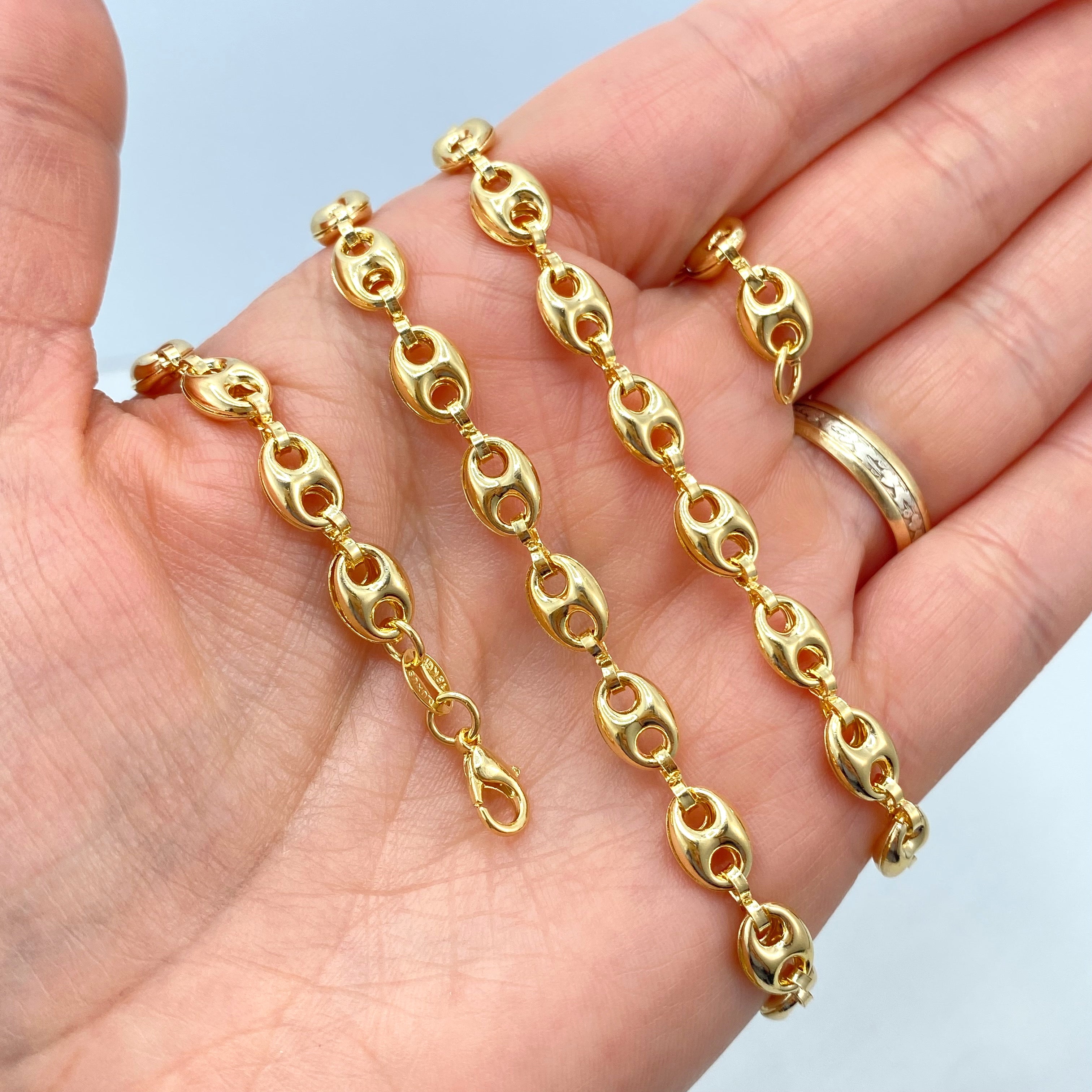 18k Gold Filled 6mm Puff Mariner Chain, 18