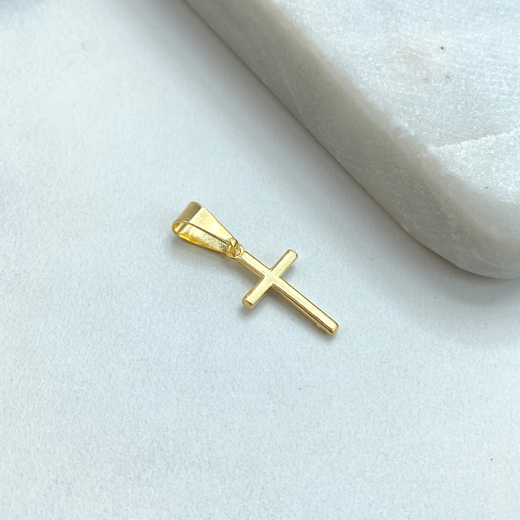 18k Gold Filled Petite Cross Charm featuring Pave Micro Cubic Zirconia, Religious Diy Charm