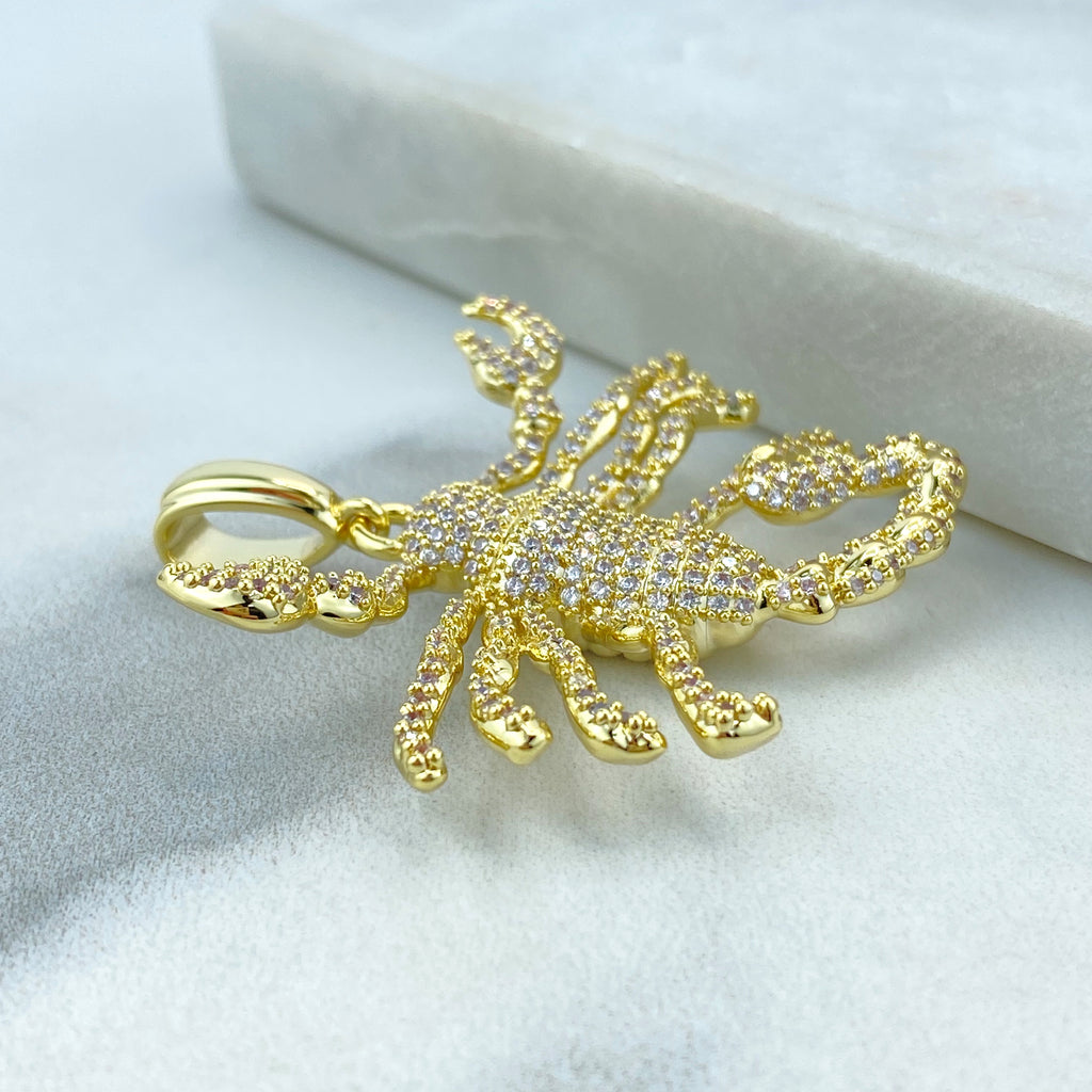 18k Gold Filled Iced Scorpion Pendant