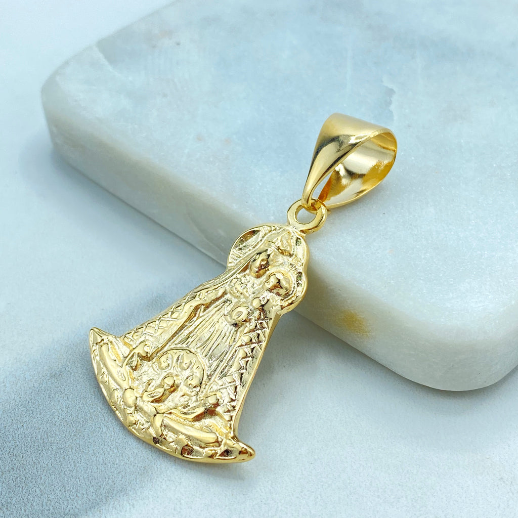 18k Gold Filled Virgen de la Caridad del Cobre Pendant, Saint Caridad Del Cobre Religious Pendant