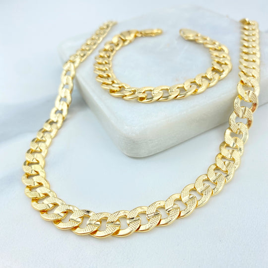 18k Gold Filled 9mm Curb Link Chain with Diamond Cut, Chain ou Bracelet, Chunky Cuban Link Chain or Bracelet