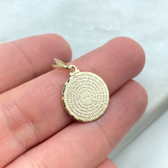 18k Gold Filled Our Lord Prayer Spanish Charm, Oracion Padre Nuestro Charm, Our Father Prayer Charm, Christian Lord's Prayer Engraved