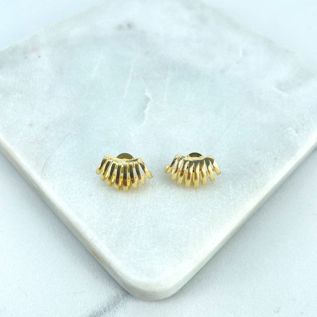 18k Gold Filled Cutout Lines Sophisticated Stud Modern Earrings