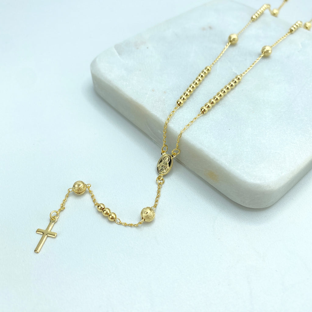 18k Gold Filled Gold Beads Jesus Christ Rosary